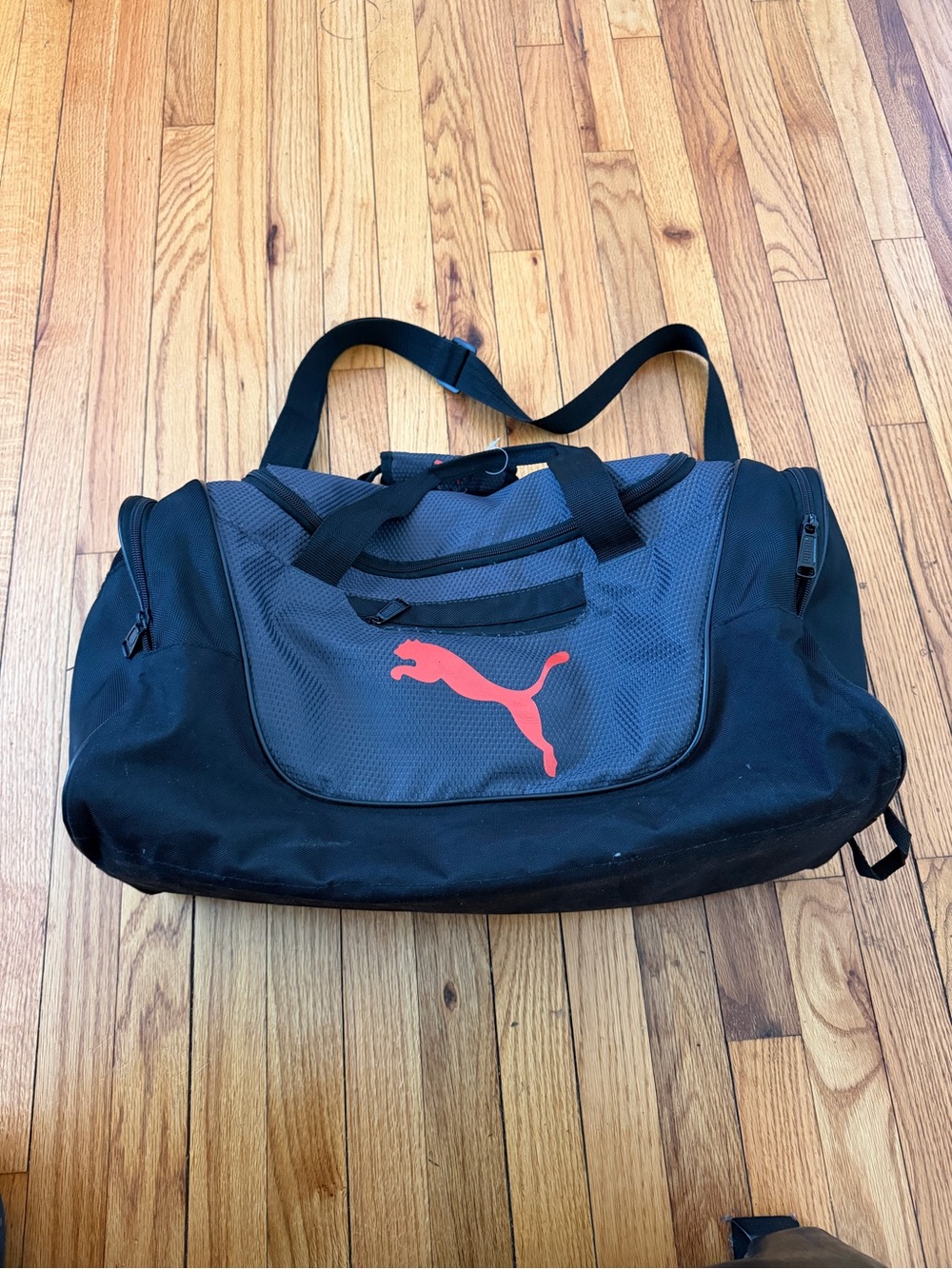 Puma Black Duffel unisex sport active athletic travel weekend bag